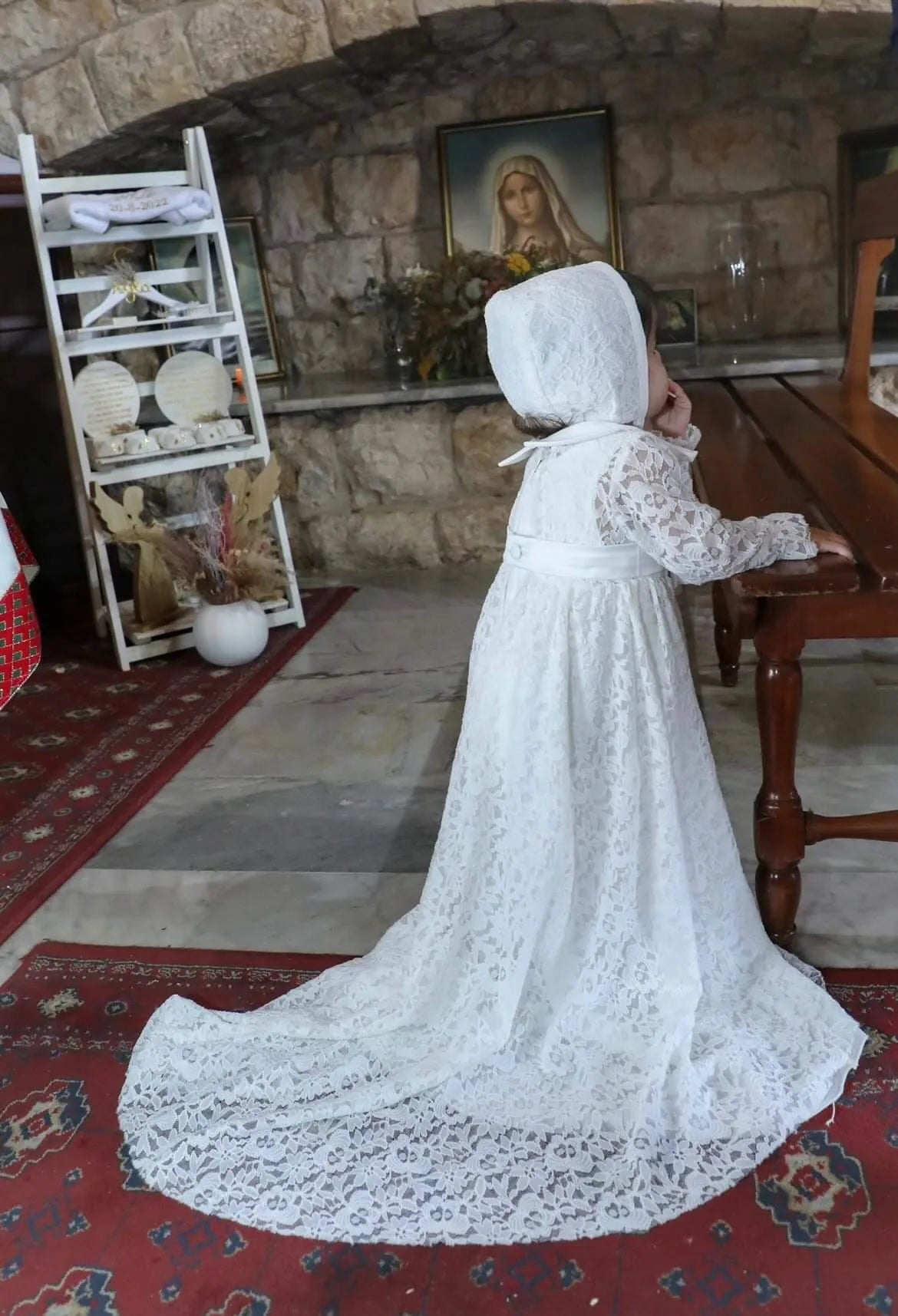 Maria Christening Gown With Bonnet - 9413B LF