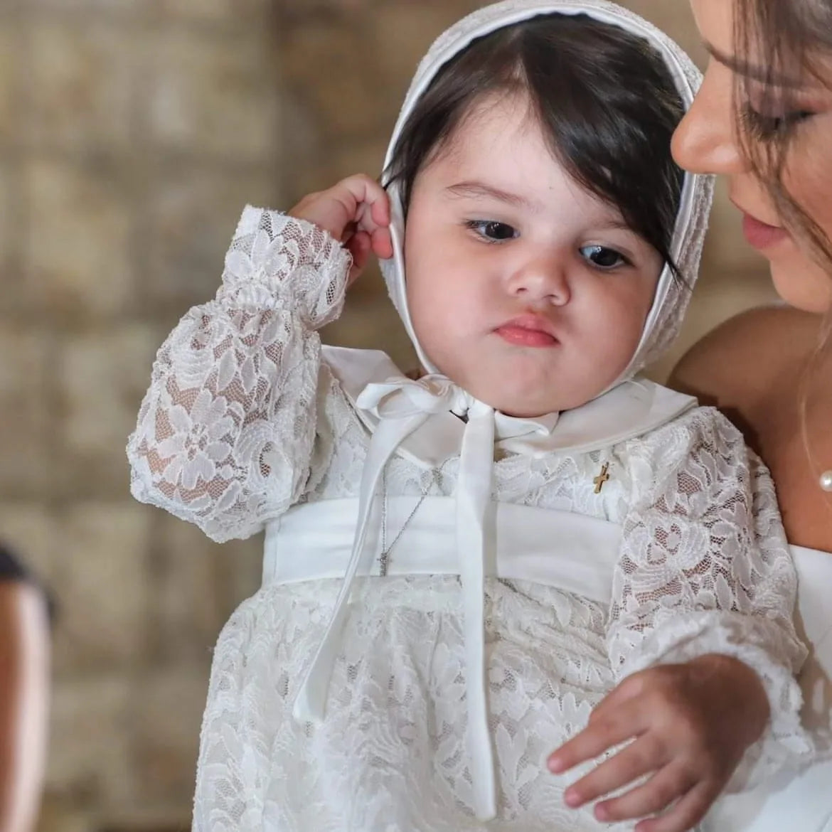 Maria Christening Gown With Bonnet - 9413B LF