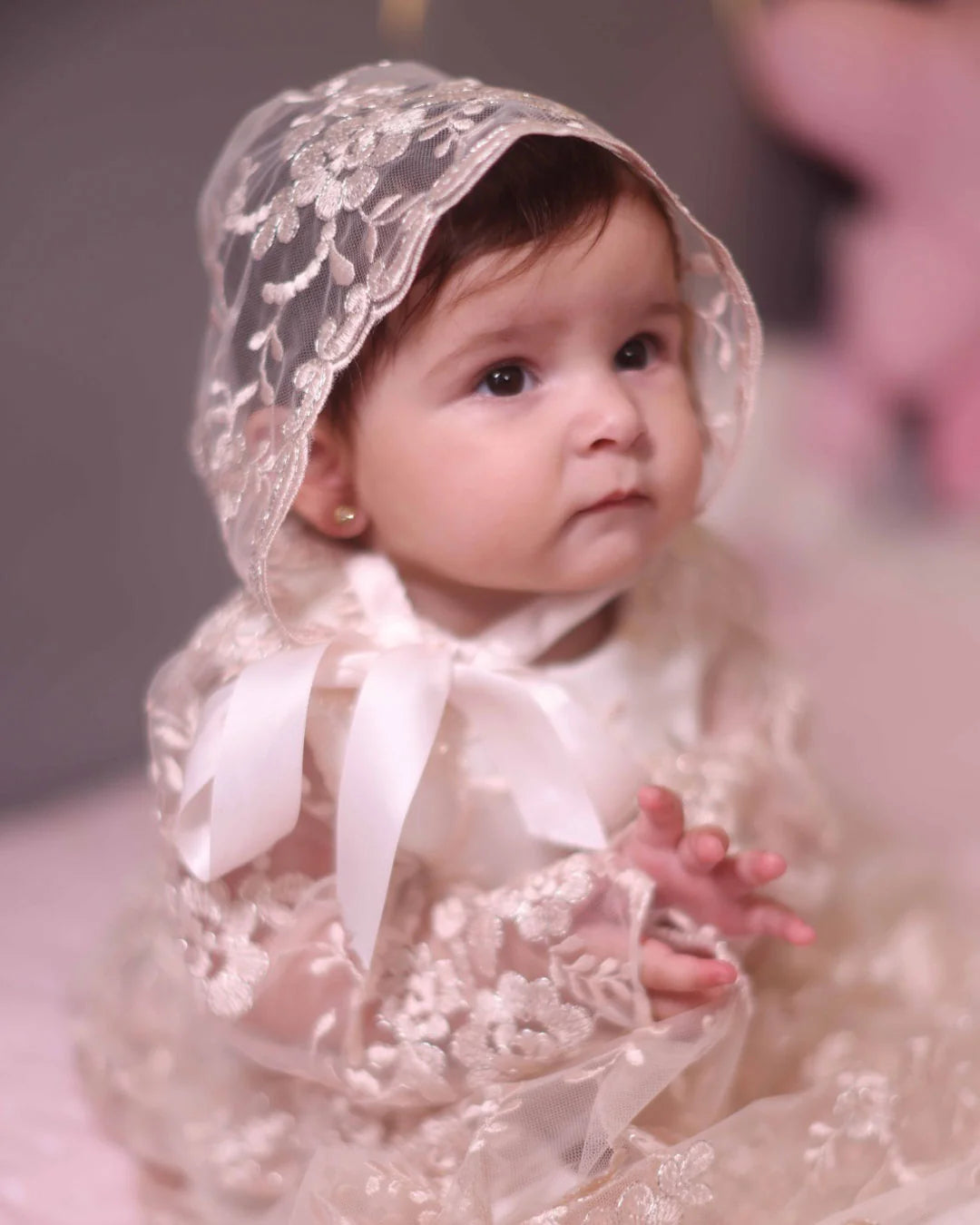 Angela Christening Gown With Bonnet - 9918 LF