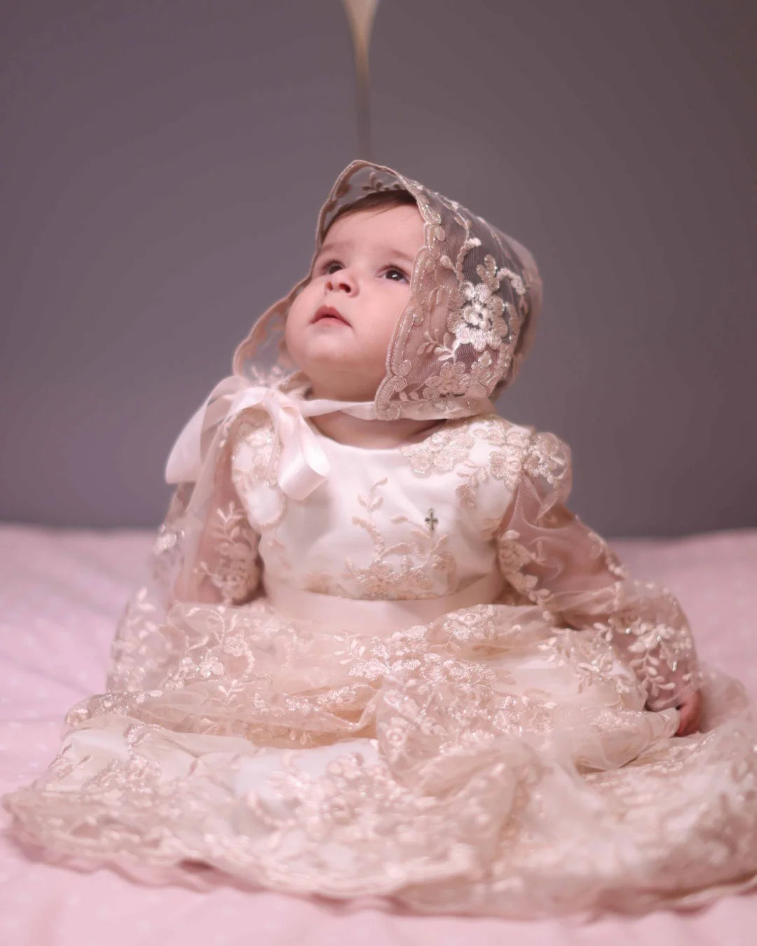 Angela Christening Gown With Bonnet - 9918 LF