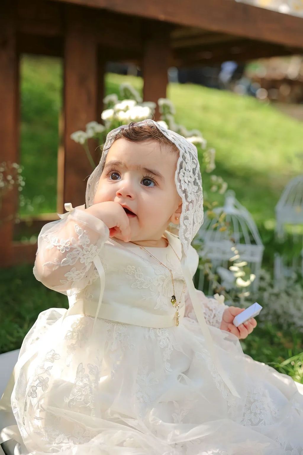 Angela Christening Gown With Bonnet - 9918 LF
