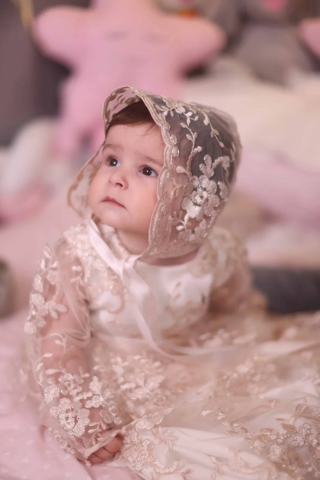 Angela Christening Gown With Bonnet - 9918 LF