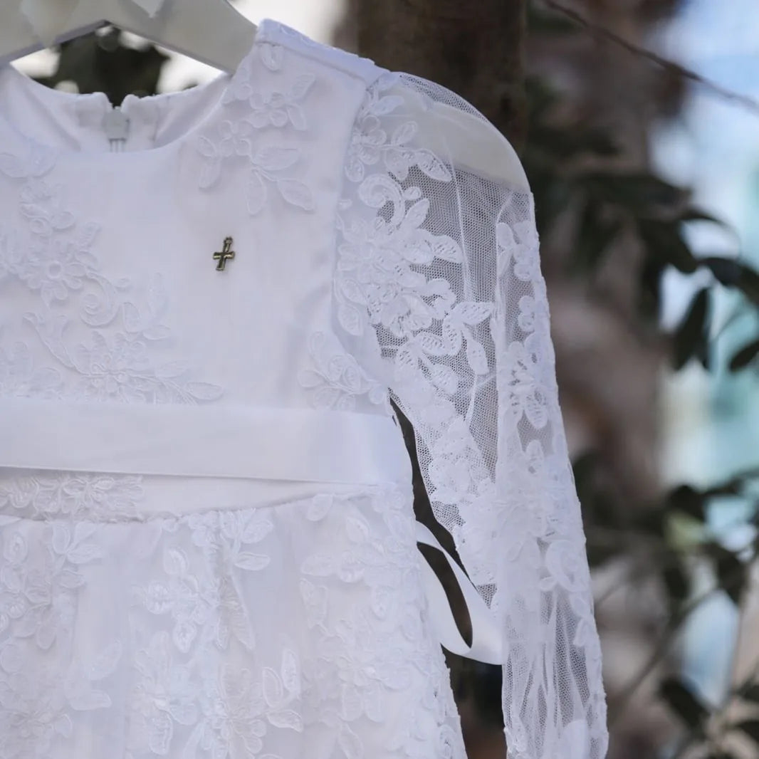Angela Christening Gown With Bonnet - 9918 LF