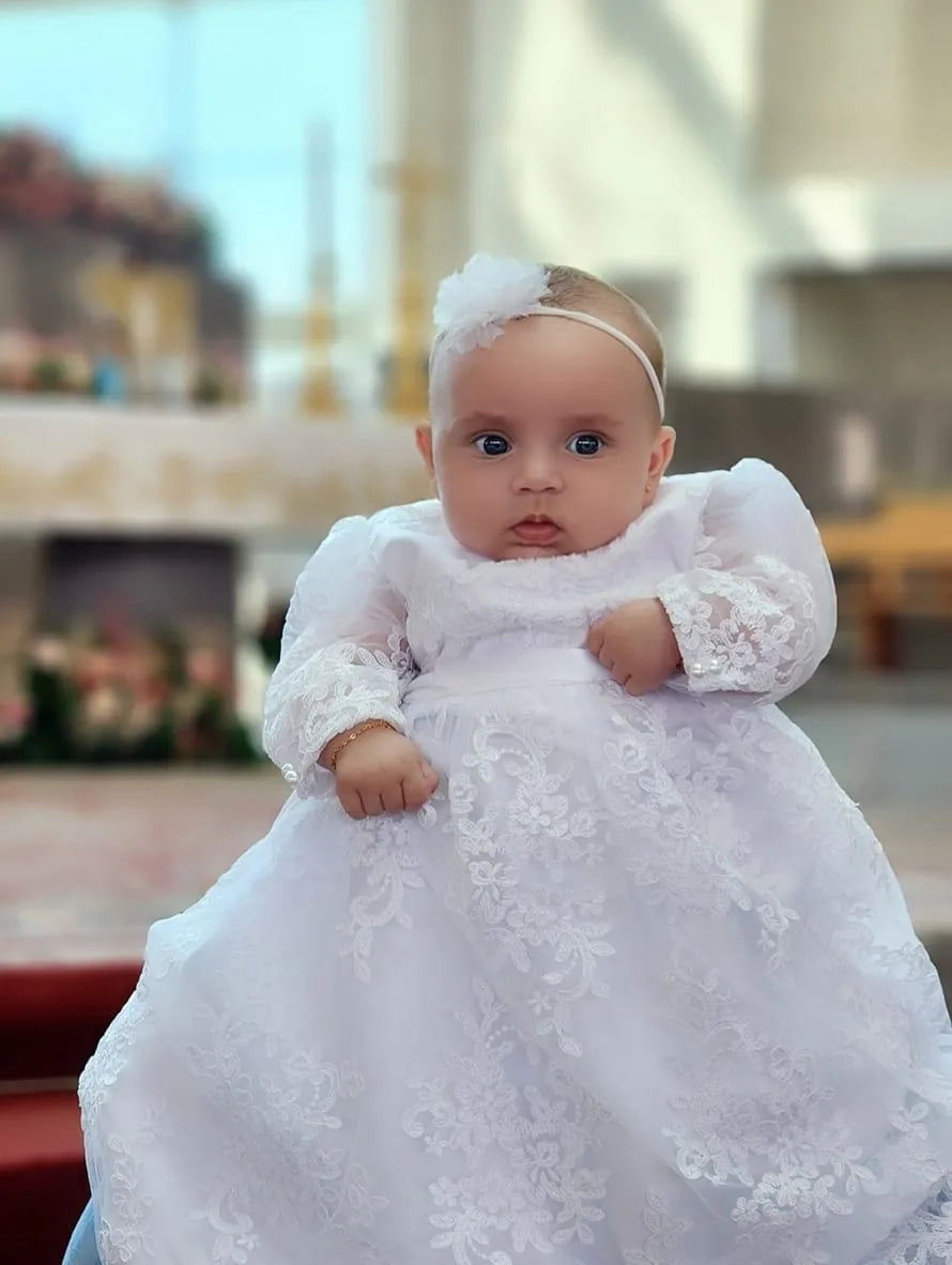 Angela Christening Gown With Bonnet - 9918 LF