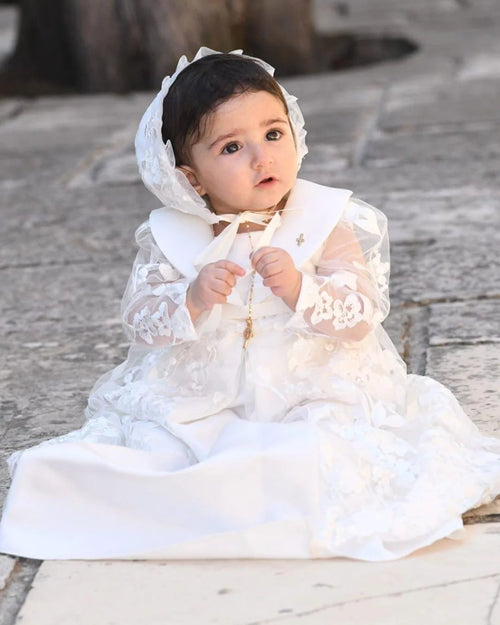 Andrea Christening Gown With Bonnet - 9943 LF