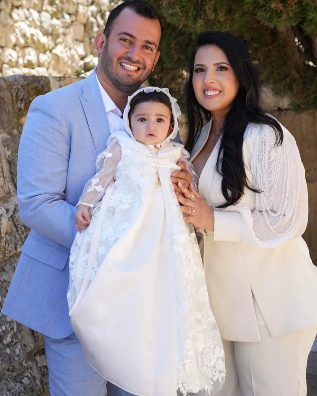 Andrea Christening Gown With Bonnet - 9943 LF