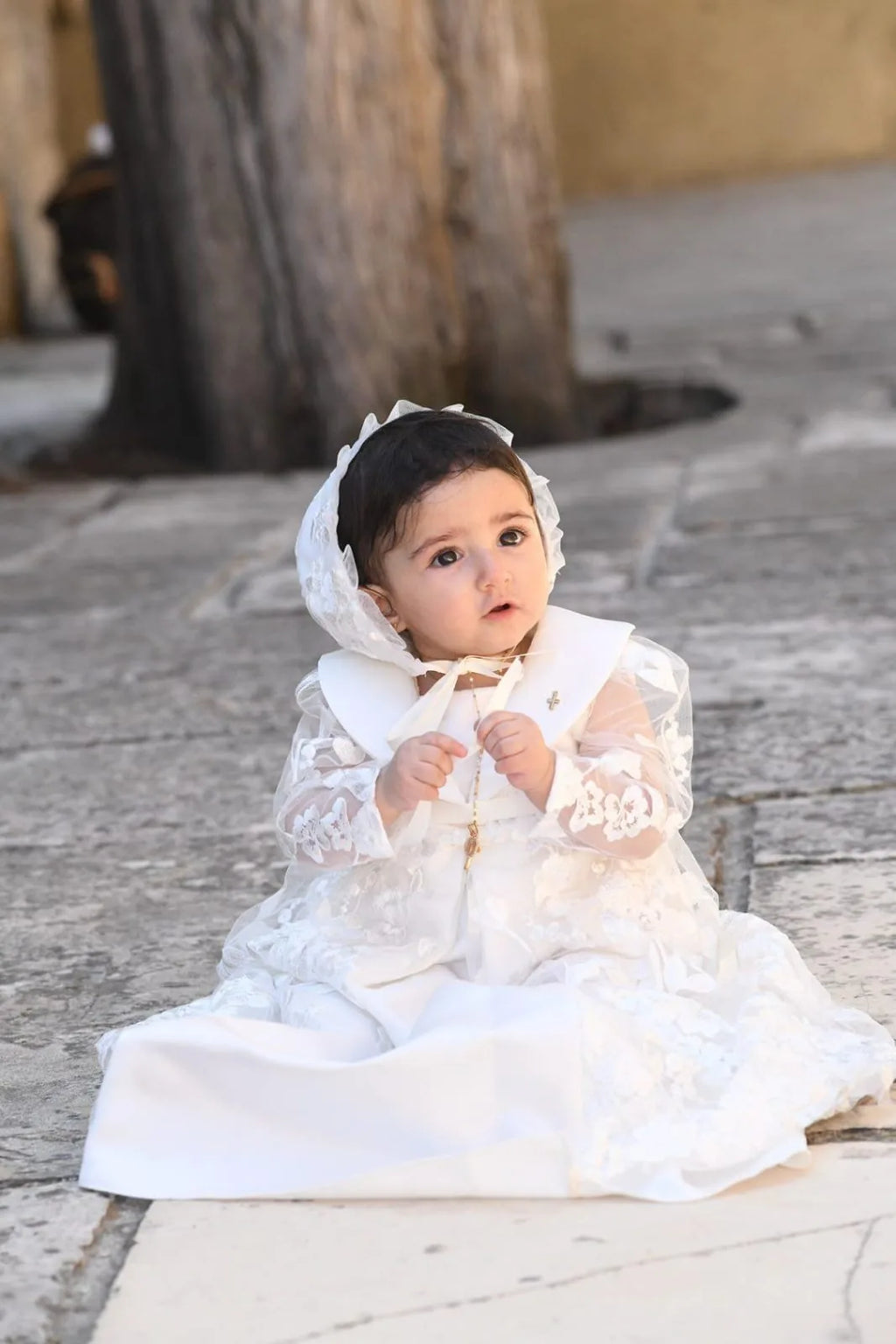 Andrea Christening Gown With Bonnet - 9943 LF