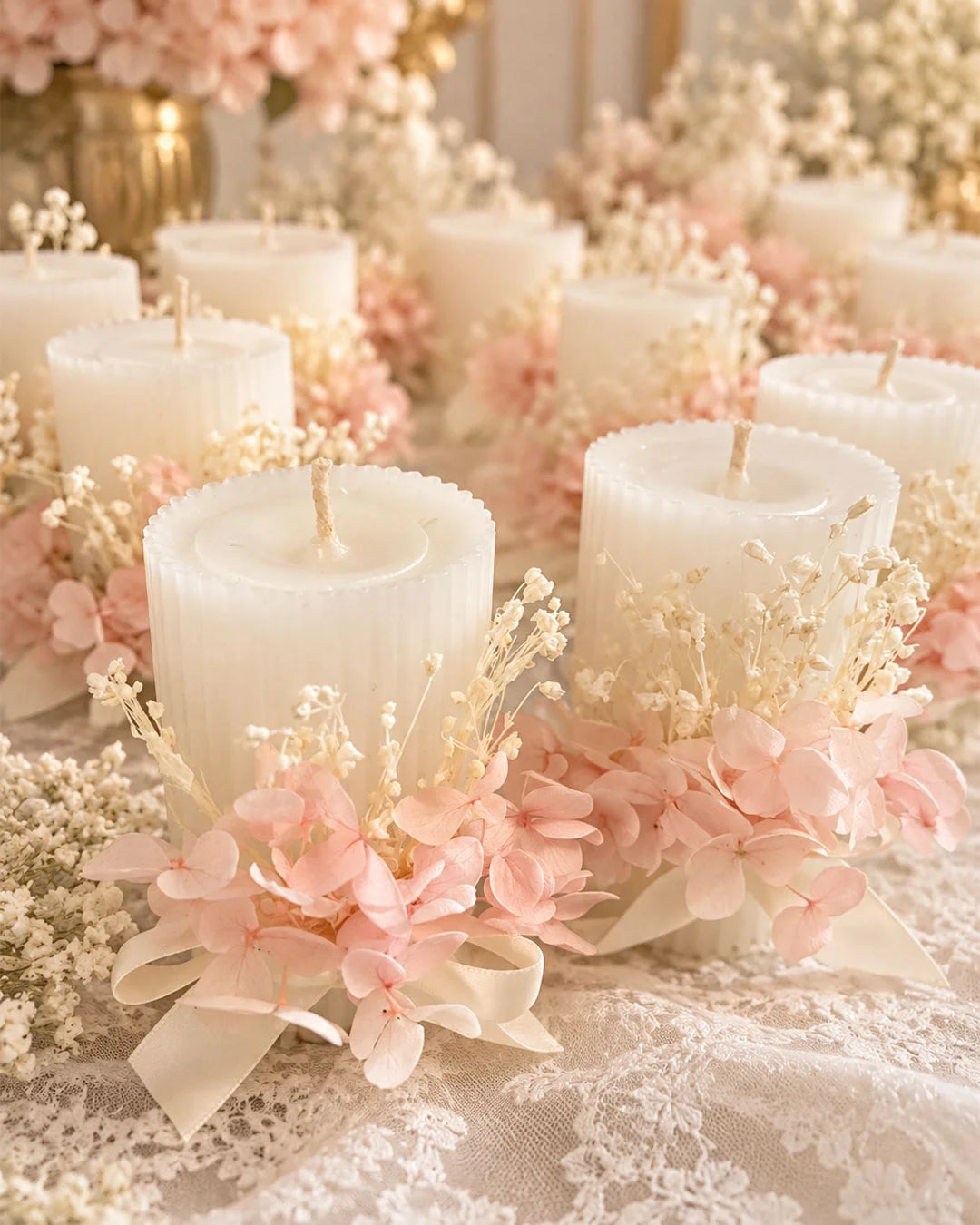 Blooming Grace Candles with Flowers-3