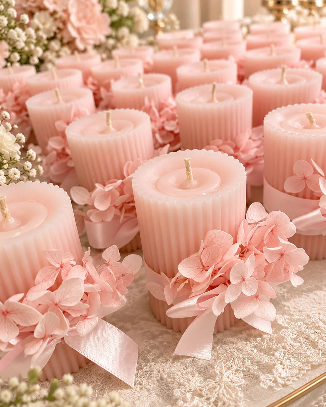 Blooming Grace Candles with Flowers-31